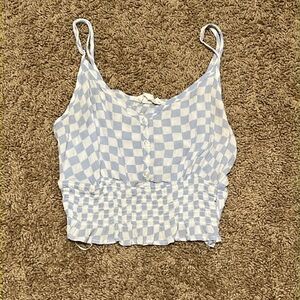 Blue Checker Tank Top